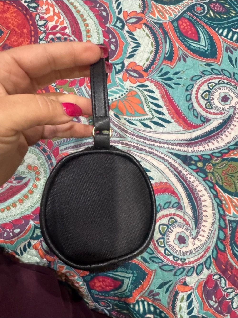 Versace Black Fabric Pouch with Gold Logo